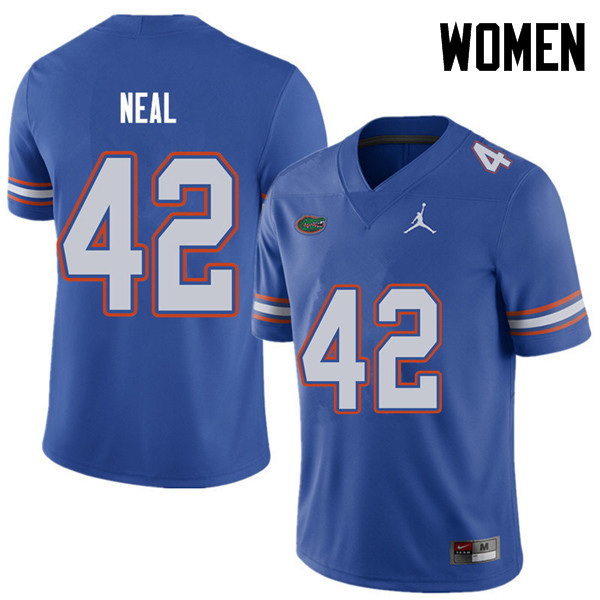 Jordan Brand Women #42 Keanu Neal Florida Gators College Football Jerseys Sale-Royal - Click Image to Close